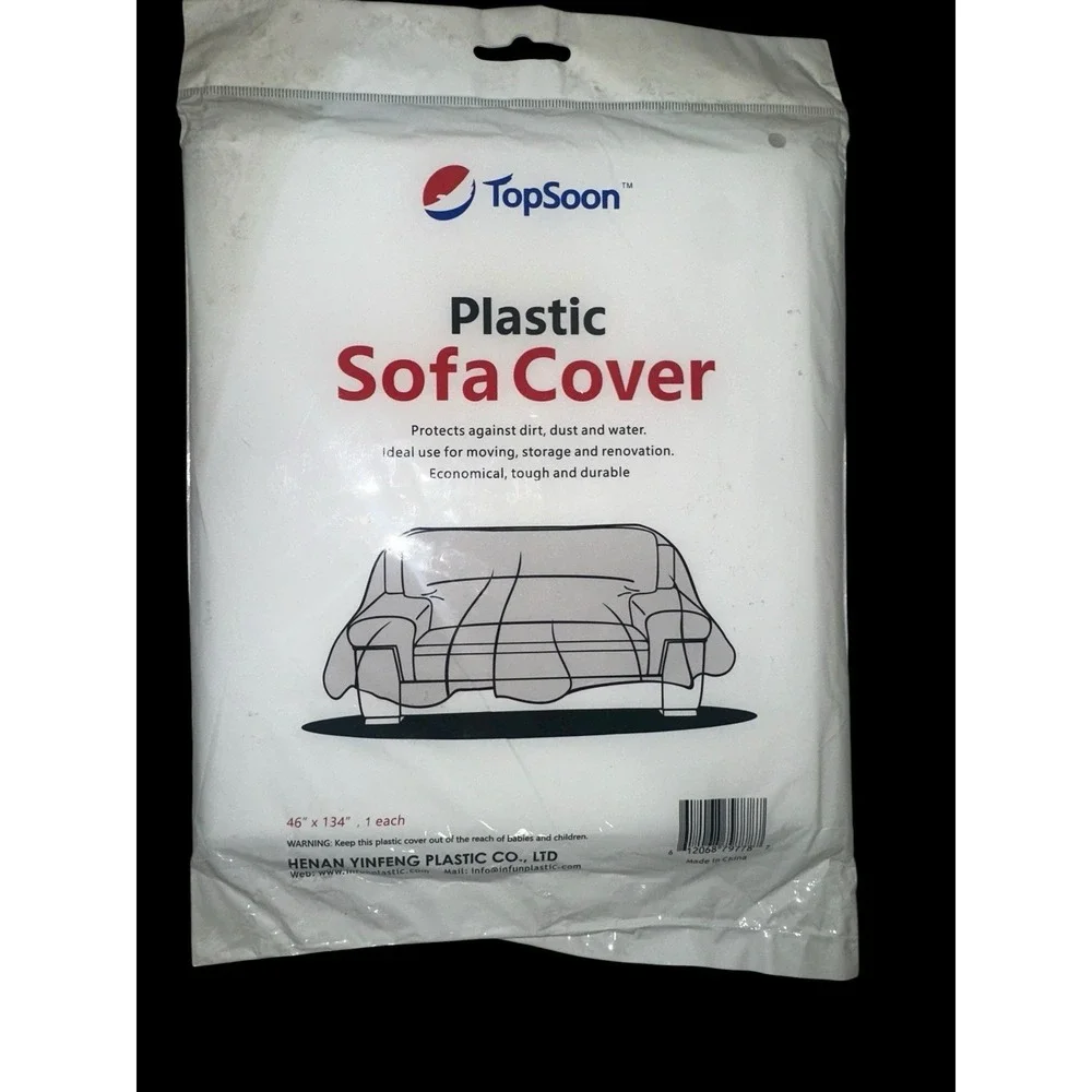 TopSoon Heavy Duty Clear Plastic Sofa Cover Disposable Moving Protection Cover